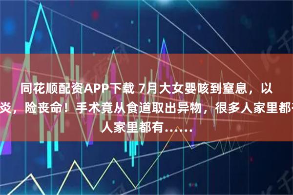 同花顺配资APP下载 7月大女婴咳到窒息,以为是肺炎,险丧命!手术竟从食道取出异物,很多人家里都有……